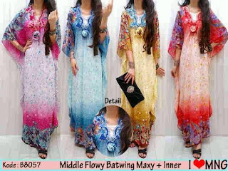 Harga Kaftan sifon bordir murah