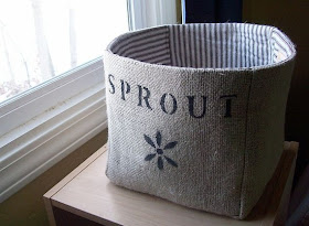 Burlap baskets, says Sprout