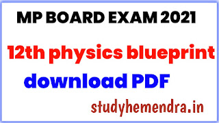 Class 12 chemistry blueprint 2021-22,mp board new blueprint class 12th Chemistry 2021-22, download PDF, chemistry blueprint 2022 12th mp board