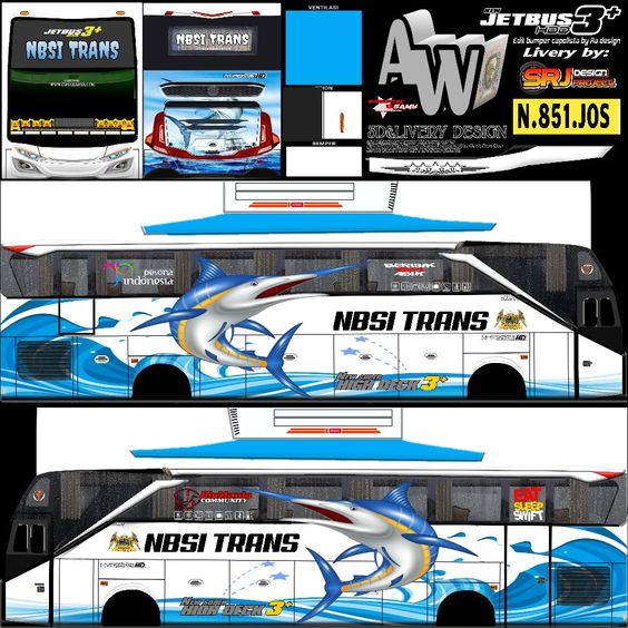 livery bussid pariwisata double decker