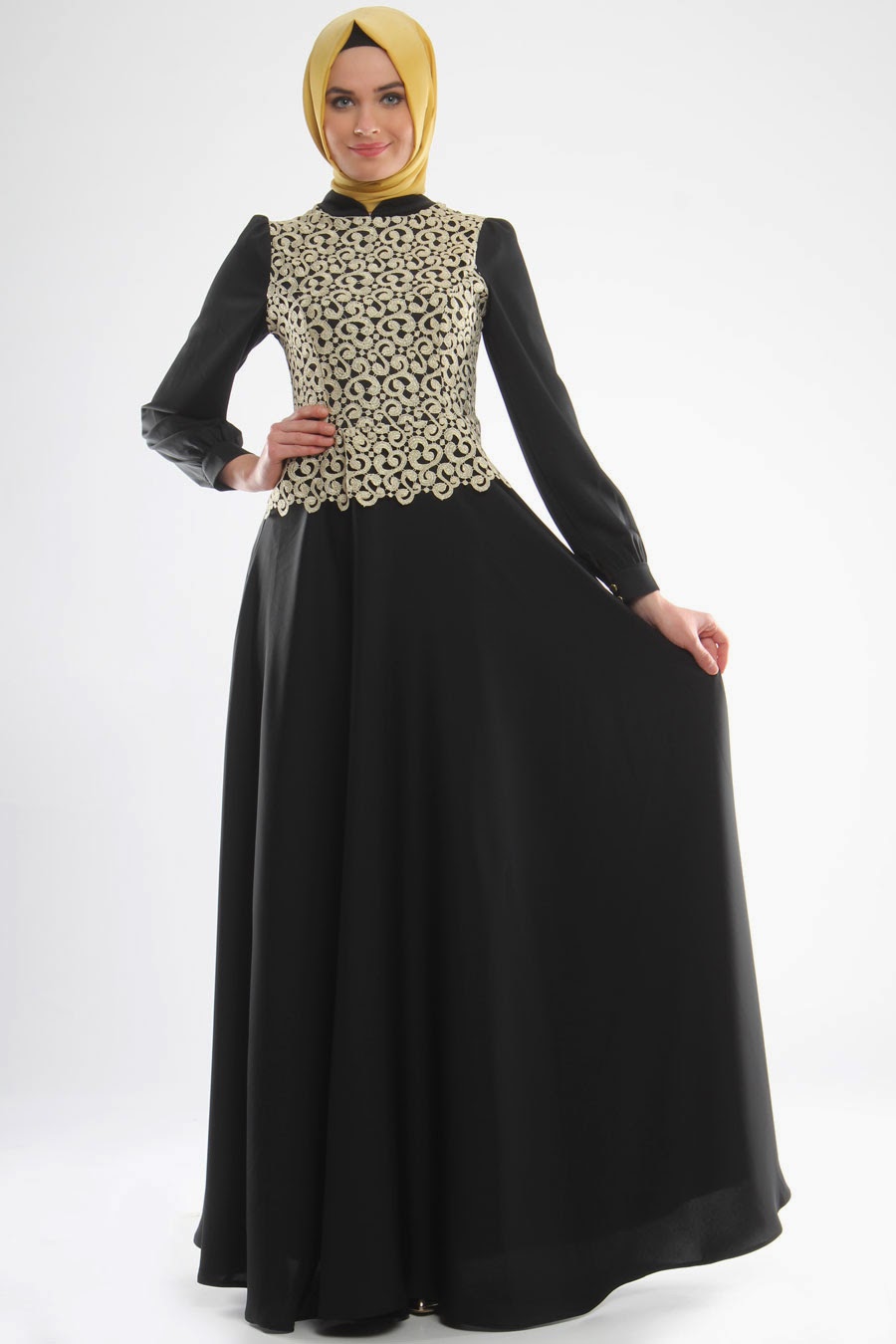 Baju Gamis Hitam Modern