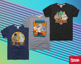 WWE WrestleMania T-Shirt Collection by HOMAGE - “The Rock vs Stone Cold”, “Bret Hart vs Rowdy Roddy Piper” & “Brock Lesnar”