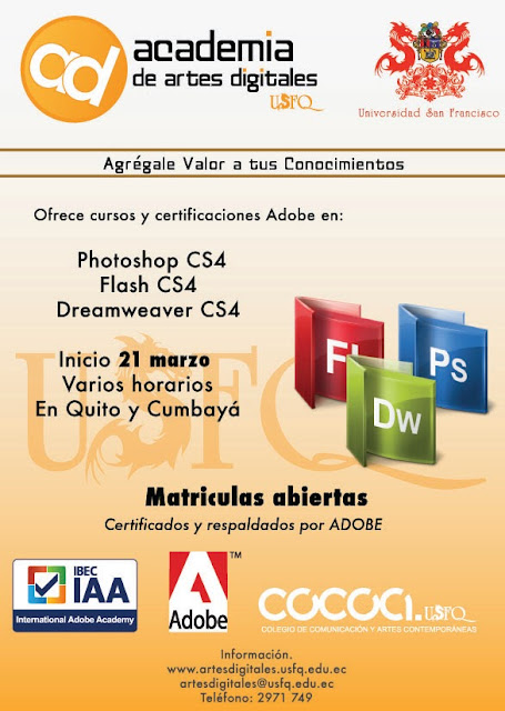 Cursos y Certificaciones Adobe en Academia de Artes Digitales USFQ