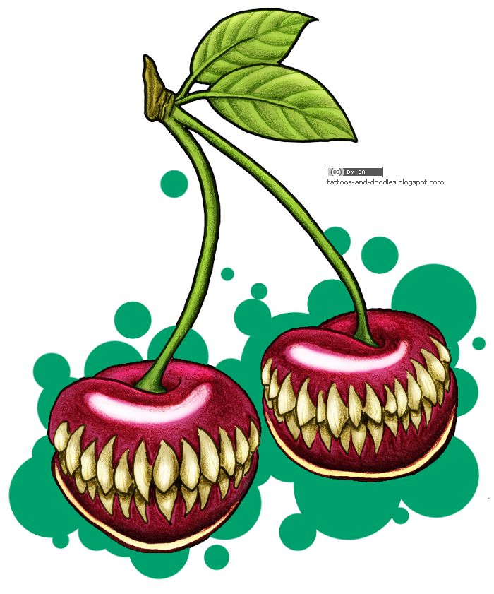 Carnivorous cherries with ugly teeths are more interesting to draw anyway.