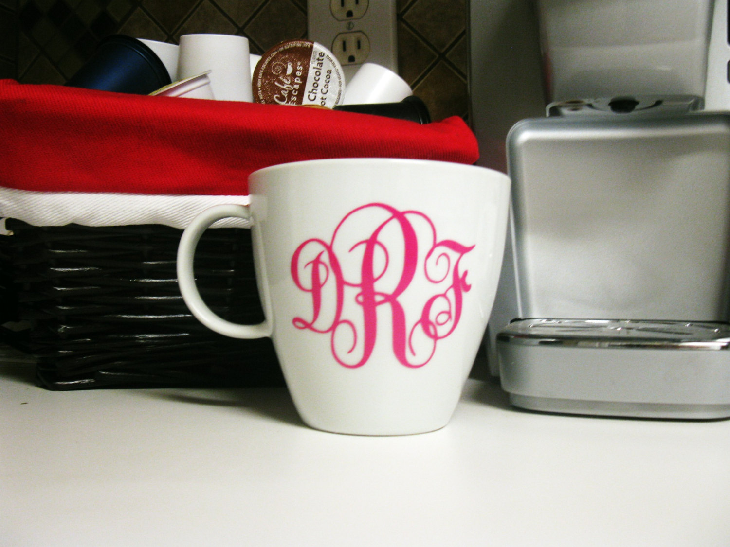 Monogrammed Coffee Tumbler Personalized by happythoughtsgifts