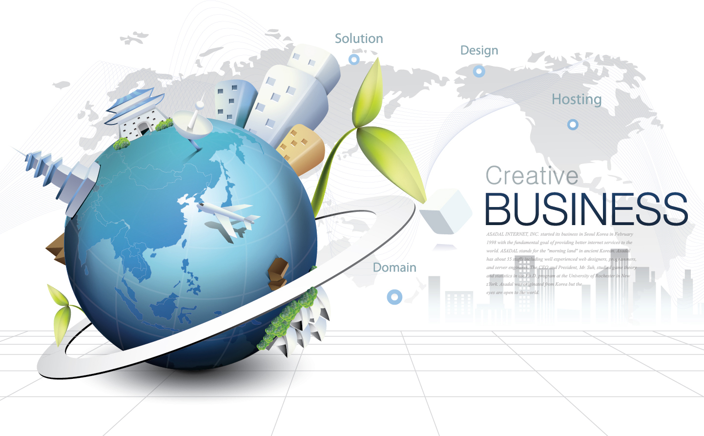 Free Vector がらくた素材庫 グローバル ビジネスを表現した背景 Global Business Background Design Vector イラスト素材