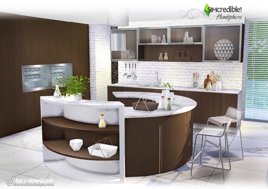 Sims 4 CC's - The Best: Hemisphere Kitchen Set by Simcredible Designs