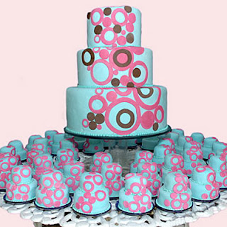 Colorful Quinceanera Cake with Cupcakes