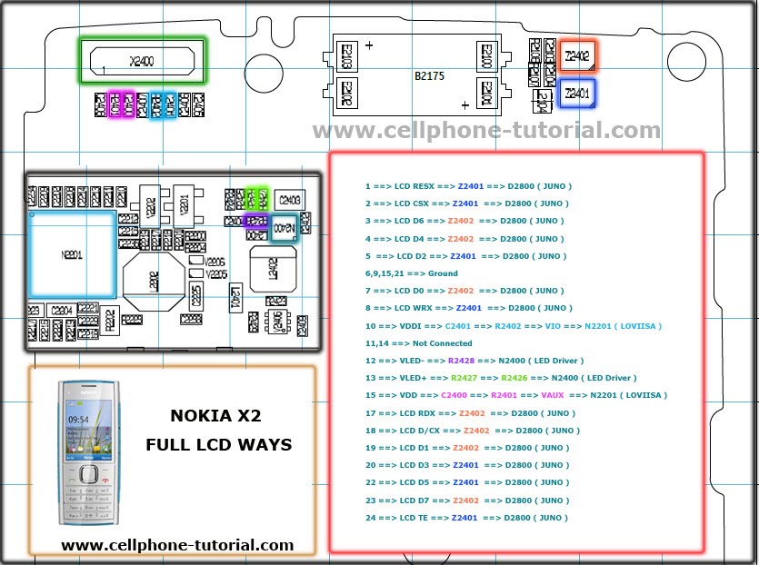 nokia x2 00 pinout. Nokia X2 Full LCD Ways