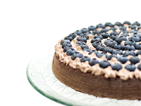 Chocolate blueberry cake left side