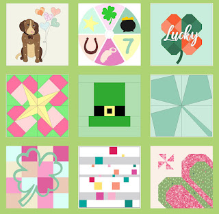 variety of pink yellow green quilt blocks