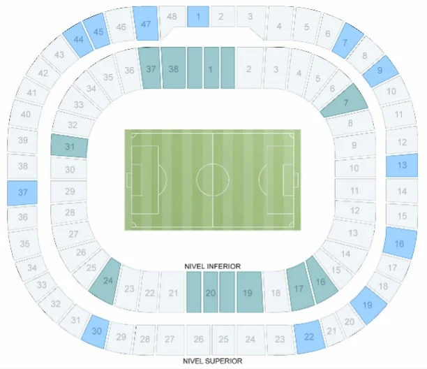 Mapa de Lugares Estadio Akron Chivas vs Mazatlan
