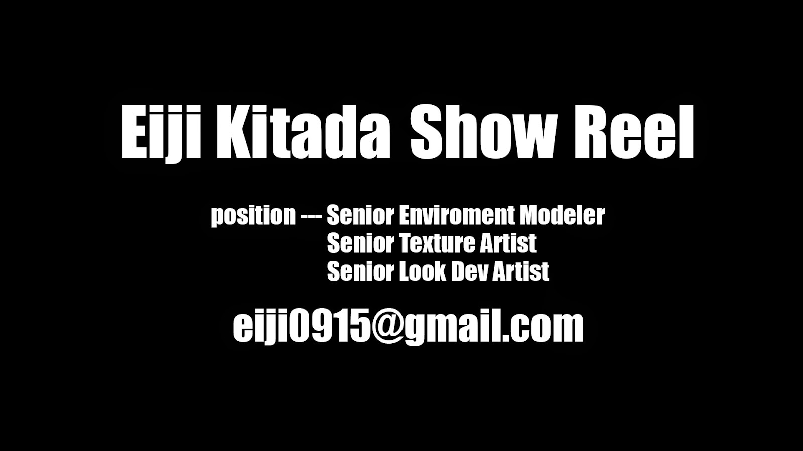  Eiji Kitada Show Reel 2014