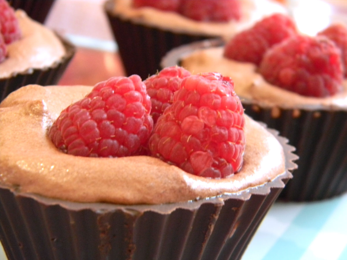 Coupe en chocolat avec mousse chocolat-framboise recette