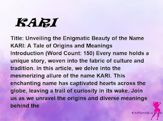 meaning of the name "KARI"