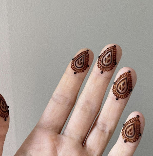 Finger mehndi design easy Front Hand