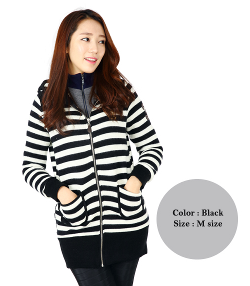 Jennifer NY's Hooded Stripe Cardigan