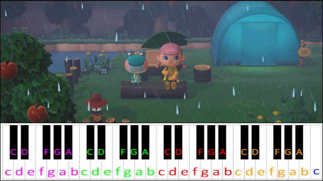 7 A.M. 7AM 7 AM (Rain) - Animal Crossing: New Horizons Piano / Keyboard Easy Letter Notes for Beginners