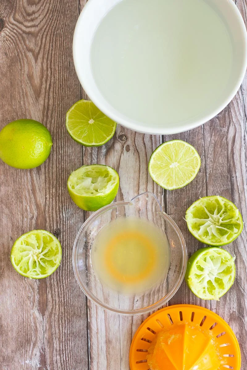 Limes squeezed for concentrate to make lime juice.