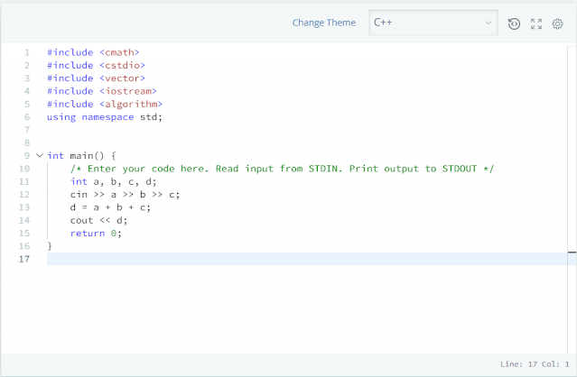 Input and Output in C++ - Hacker Rank Solution