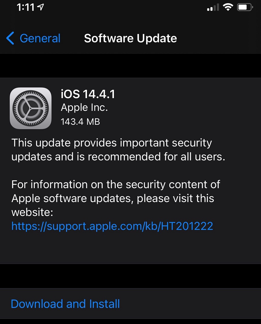 iOS 14.4.1 Features