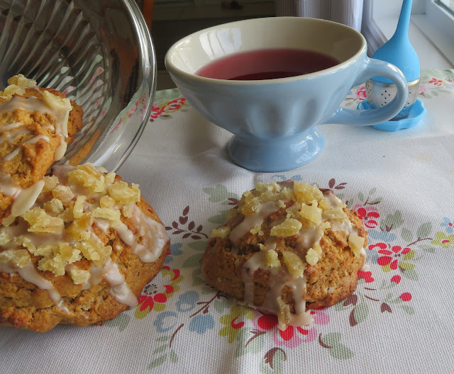 Vanilla Glazed Ginger Scones (small batch)