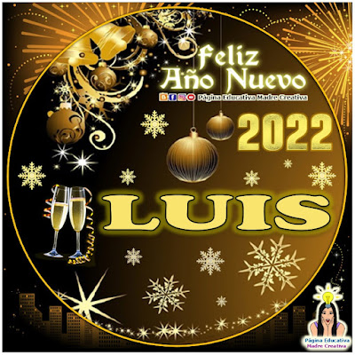 Nombre LUIS por Año Nuevo 2022 - Cartelito