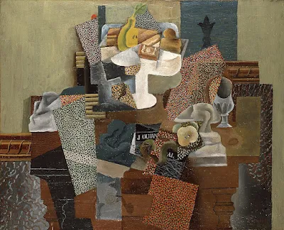 Nature morte au compotier (Still Life with Compote and Glass), oil on canvas, 63.5 × 78.7 cm (25 × 31 in), (1914–15), Columbus Museum of Art, Ohio painting Pablo Picasso