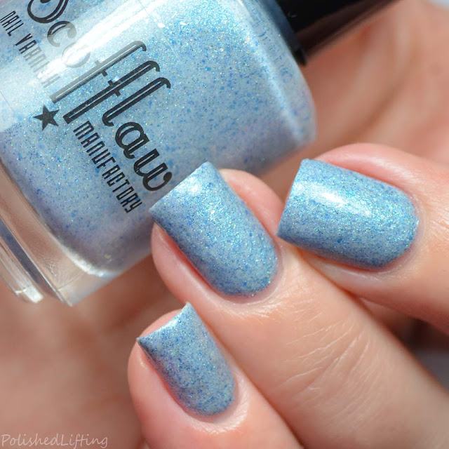 gray nail polish with blue shimmer