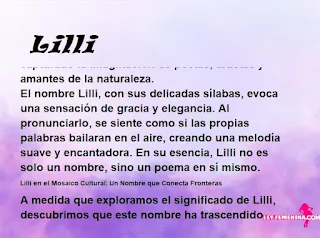 ▷ Significado del nombre Lilli