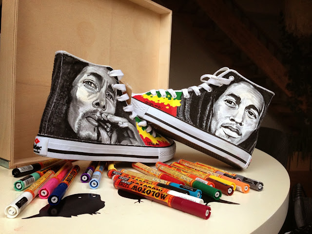 izak graffiti markers molotow sneakers art street art bob marley