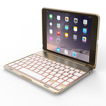 7 Colors Backlit Aluminum Bluetooth Keyboard Kickstand Case For iPad Mini 2/iPad Mini 3 