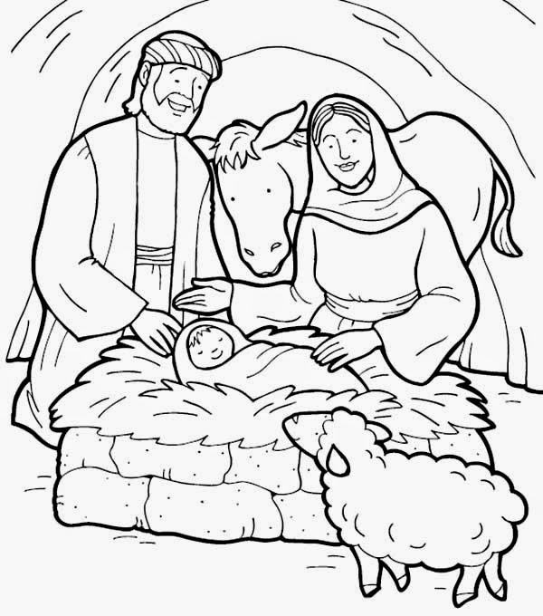 Dibujos Cristianos para colorear: Nacimiento de Jesus ...