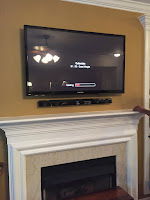 TV on fireplace mount installation 