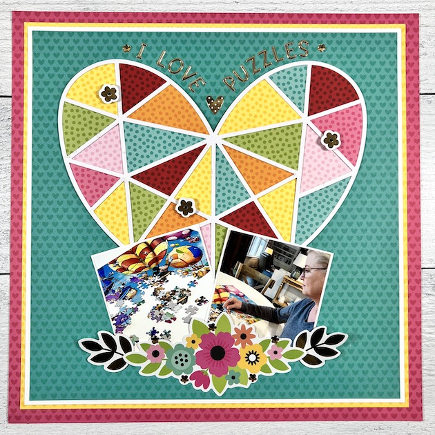 12x12 Puzzle / Valentine's Day Scrapbook Layout by Artsy Albums