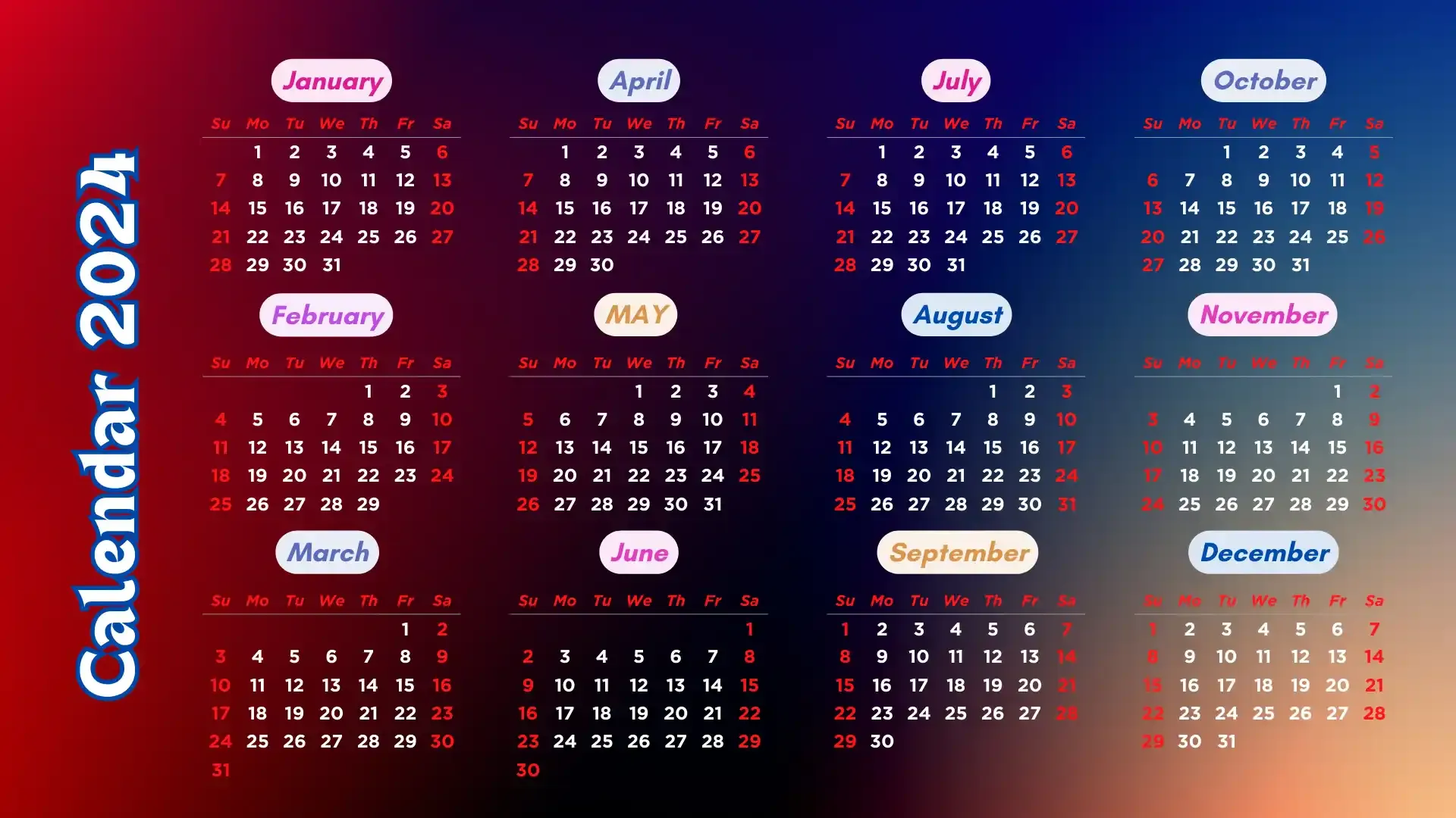 2024 calendar wallpaper download