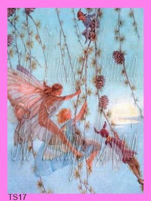 vintage fairies swinging from flower vines