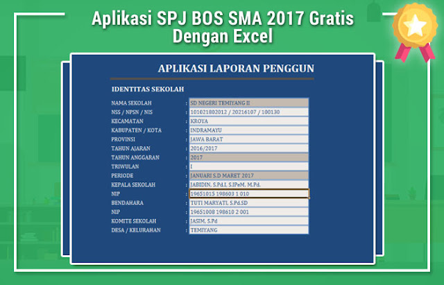 Aplikasi SPJ BOS SMA 2017 Gratis Dengan Excel