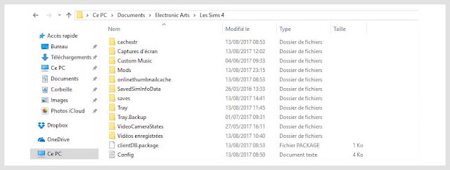 répertoire installation maison sims 4
