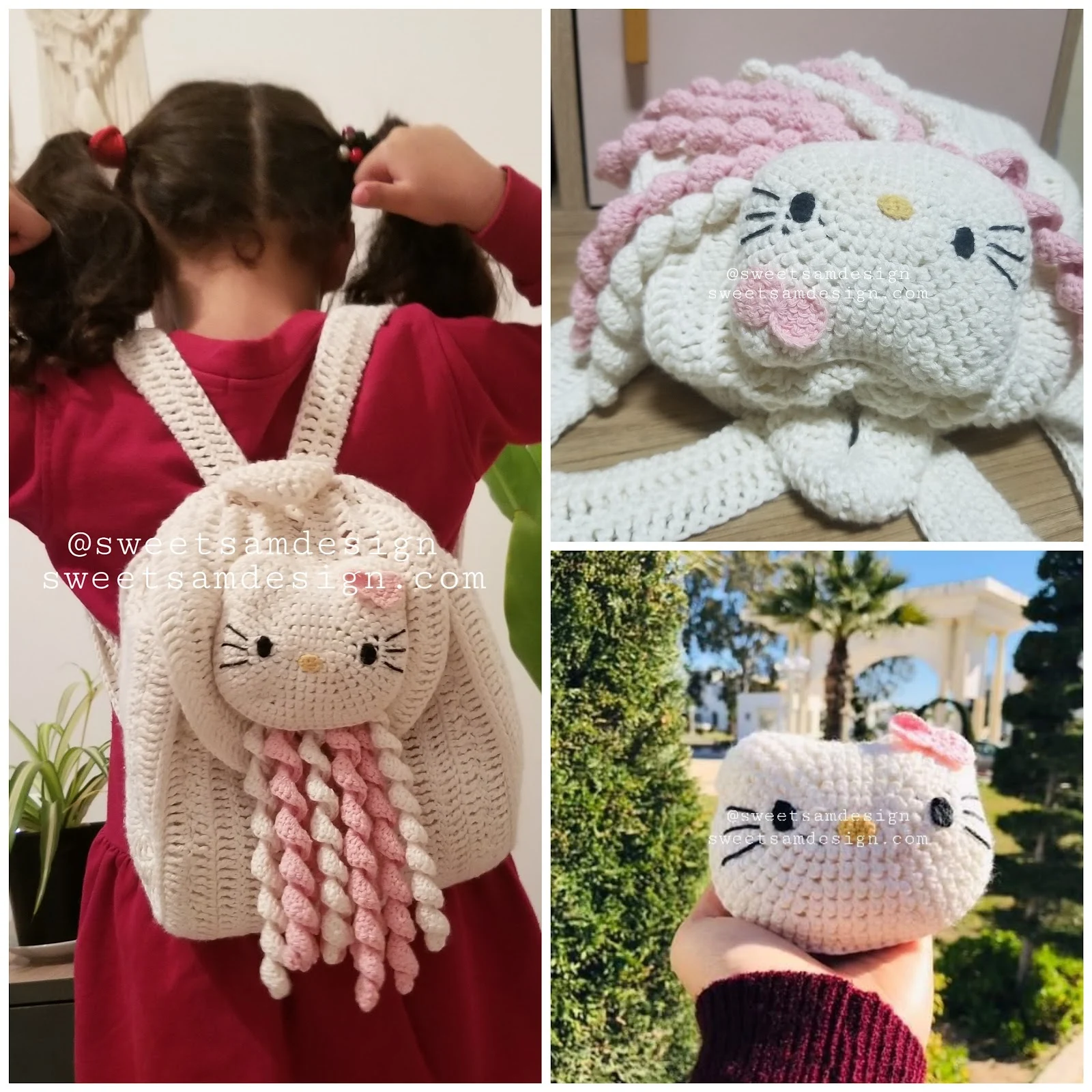 Cute HELLO KITTY Crochet Messenger Bag Free Pattern - Sweetsamdesign : Free  Crochet Patterns