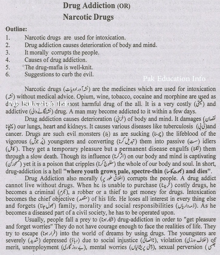 drugs addiction essay