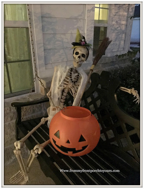 Halloween-Decorations-Front Porch Skeleton-Porch Swing-From My Front Porch To Yours