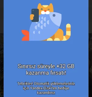 Yandex, Yandex Disk için 32 GB hediye alan dağıtmaya başladı