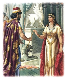 La reina Ester en la Biblia, junto al rey