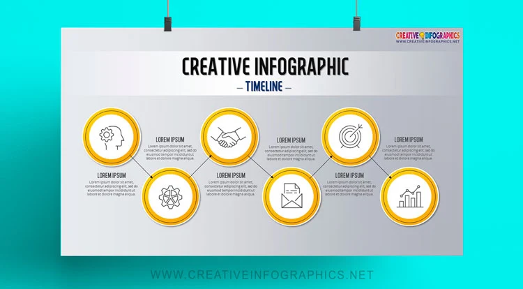 Timeline infographic template with circles