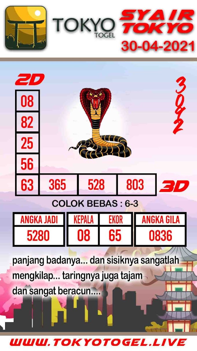 SYAIR PREDIKSI TOKYO TOGEL 30 APRIL2021