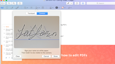 맥에서 PDF 파일에 서명을 추가하는 모습 (이미지 출처: Jotform 블로그