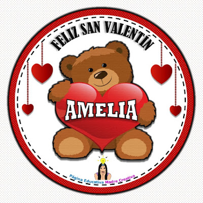 Cartelito por San Valentín - Nombre Amelia