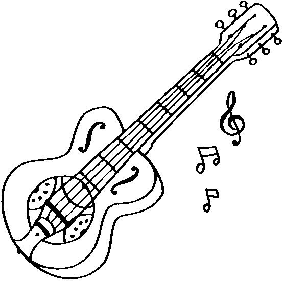 Gambar Mewarnai Alat Musik Gitar 