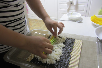Atelier Gimbap 김밥: Préparation du rouleau